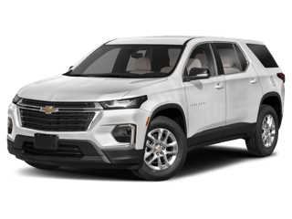 grey 2022 Chevrolet traverse front left angle view