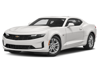 2022 white chevy camaro front left angle view