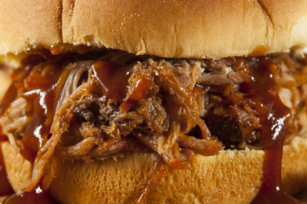 Close up of barbecue sandwich