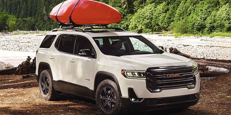 white 2021 gmc acadia