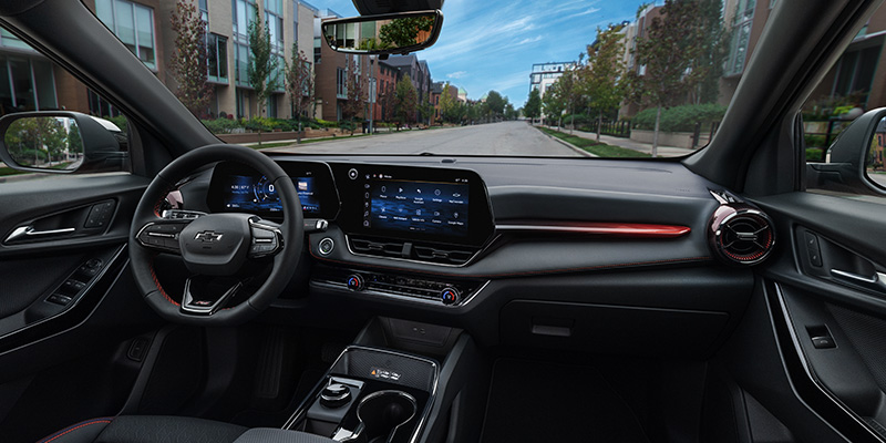 2025 Chevrolet Equinox interior driving through Medford, OR