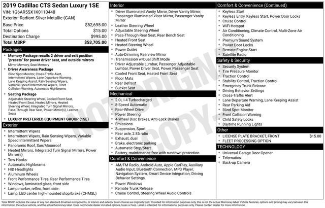2019 Cadillac CTS Luxury RWD