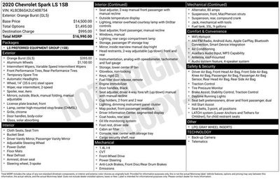2020 Chevrolet Spark LS Automatic