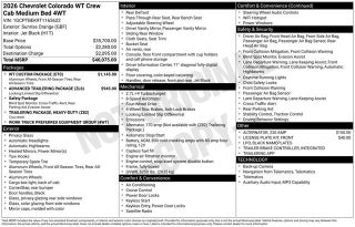 2026 Chevrolet Colorado WT