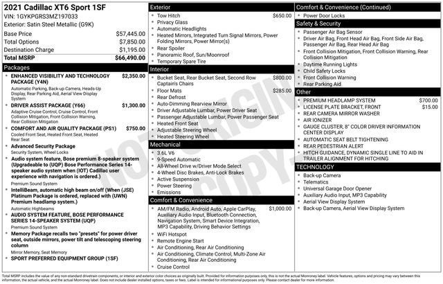 2021 Cadillac XT6 Sport