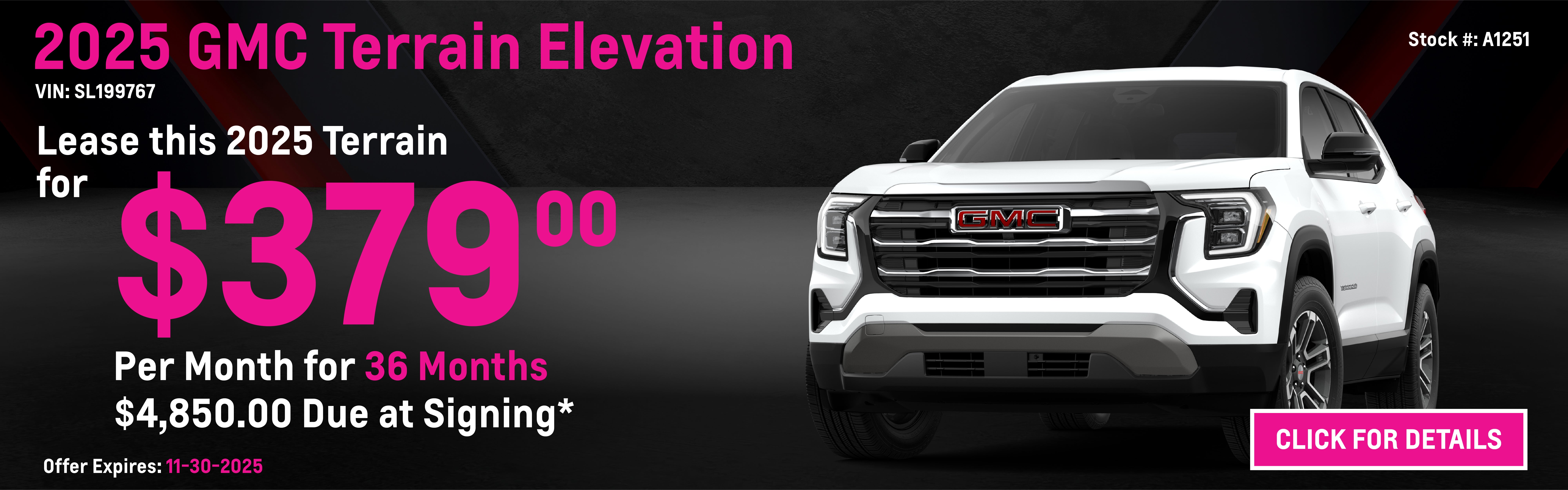 2025 GMC Terrain Elevation Lease Special