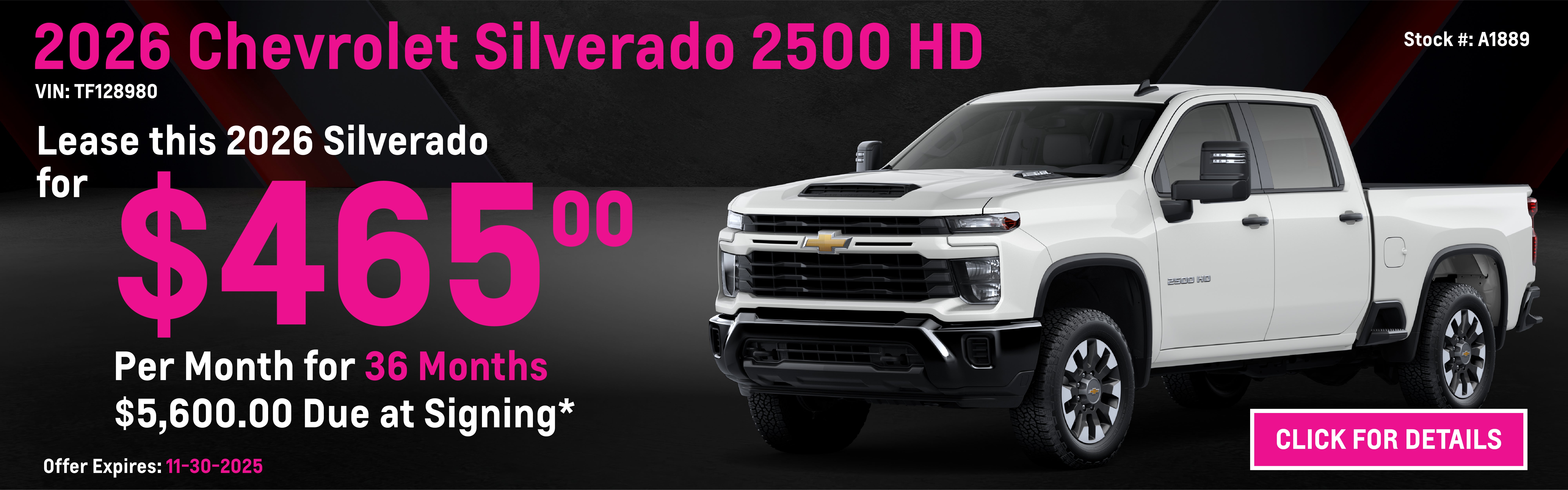2026 Chevrolet Silverado 2500 HD Lease Special