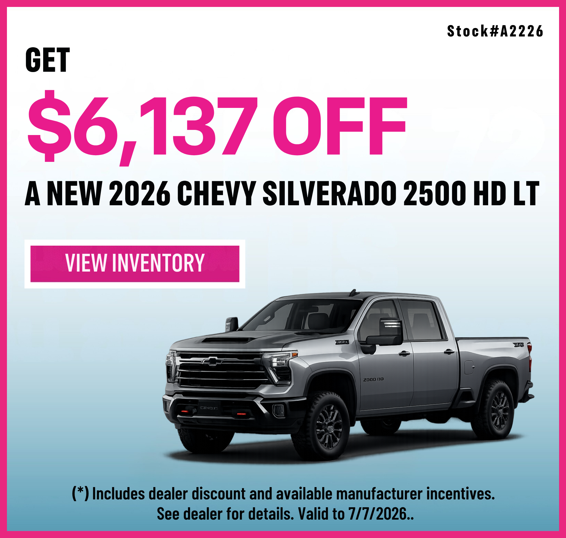 Get $9,000 off 2026 Silverado 1500 Trail Boss